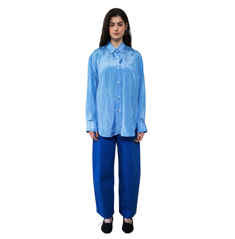 ADRIENN SHINING BLOUSE IN SKYBLUE