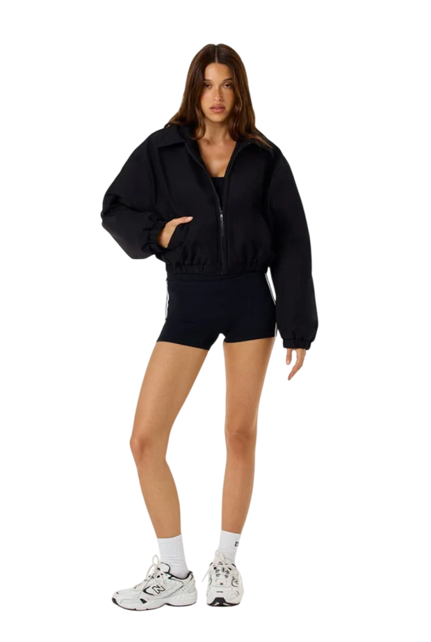 Cropped Oversized Bomber Jacket