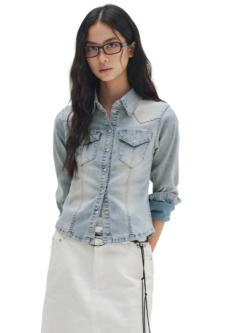 Western Slim Denim Shirts