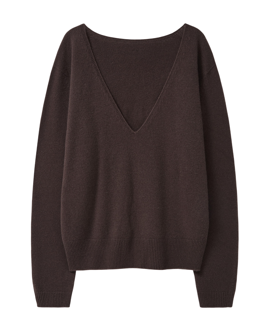 CASH WOOL DEEP V_NECK KNIT