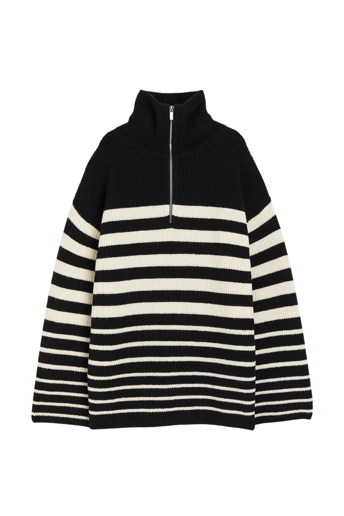 Zip-top rib-knit jumper