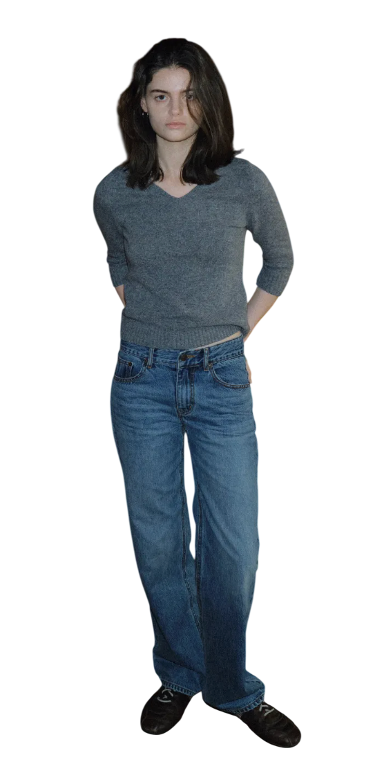 Low Straight Jean_Middle Blue