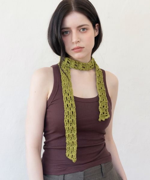 Soft crochet knit long scarf
