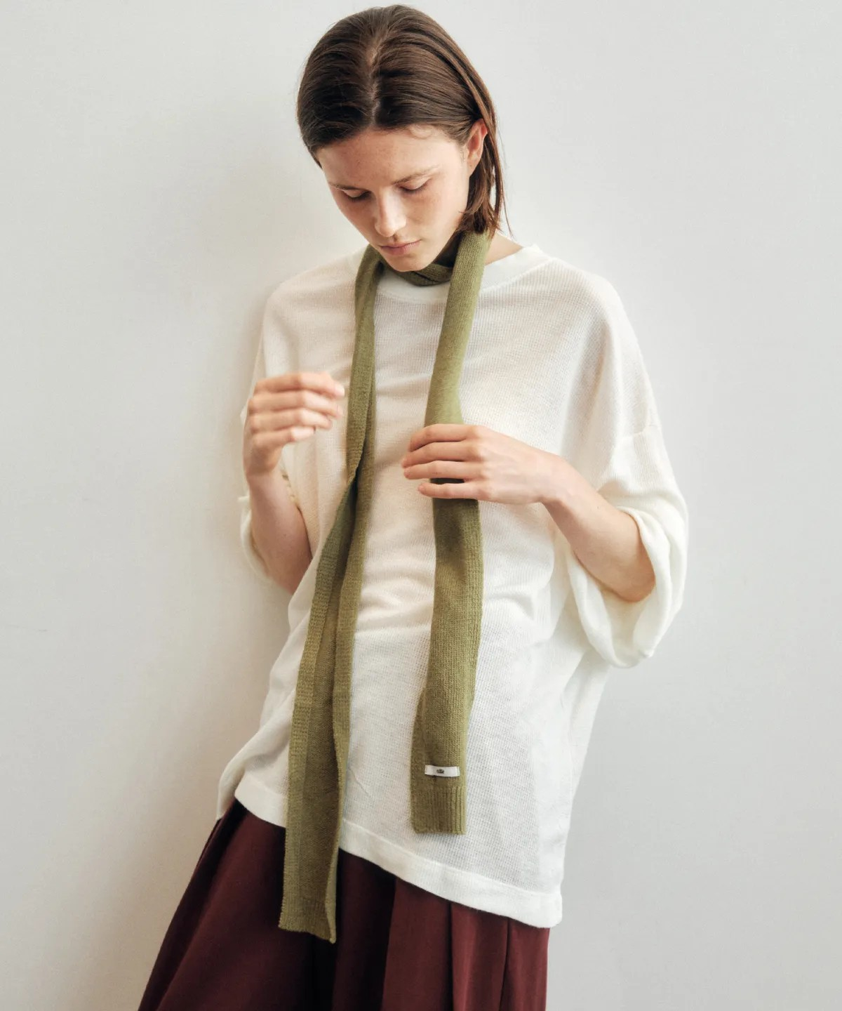 Wool Blended Knit Tie Muffler