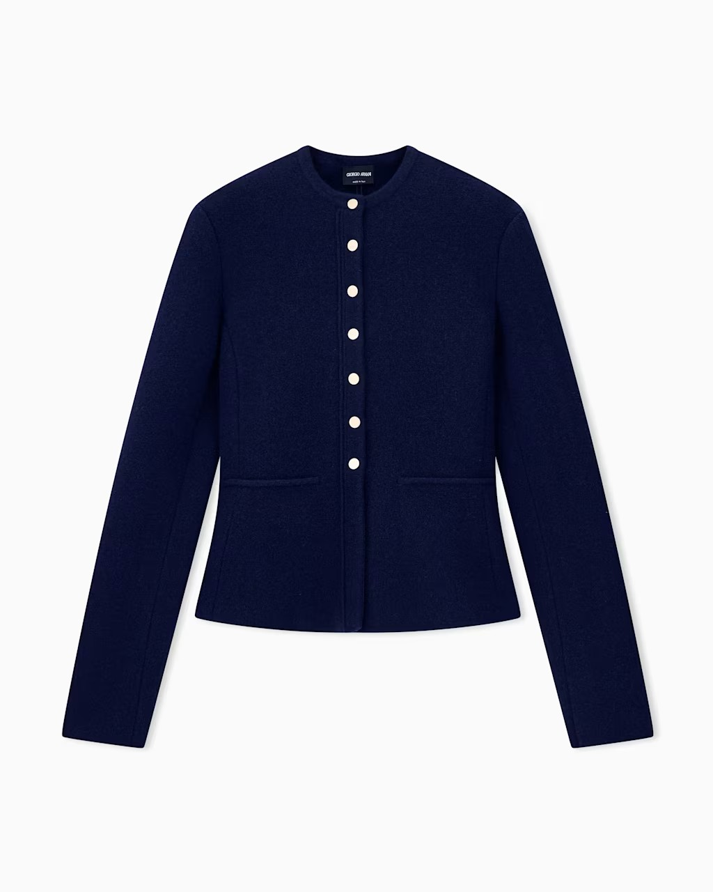 Blazer Jackets slim crew neck in virgin wool cashmere
