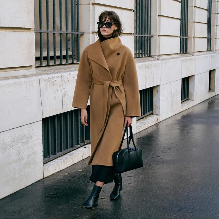 High Neck Long Handmade Coat