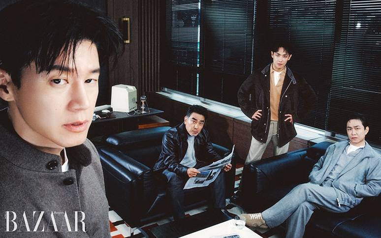 Ryu Seung-ryong, Oh Jung-se, Kim Moo-yeol, and Lee Joon Team Up for Harper’s Bazaar Korea