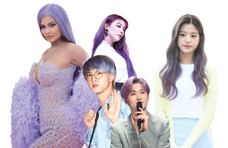 (왼쪽부터)카일리 제너,에일리,BTS 진,NCT127 재현,아이즈원 장원영. 