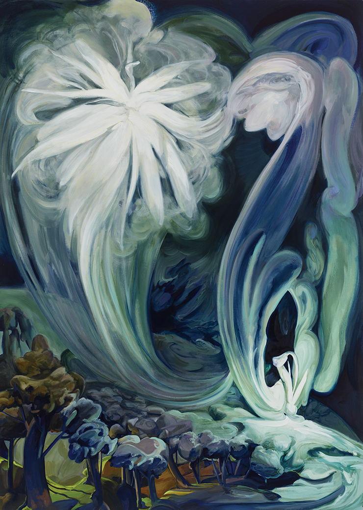 <Wisp>, 2022, Oil on linen, 84x60 in | 213.4x152.4cm. Courtesy of the artist and Perrotin.