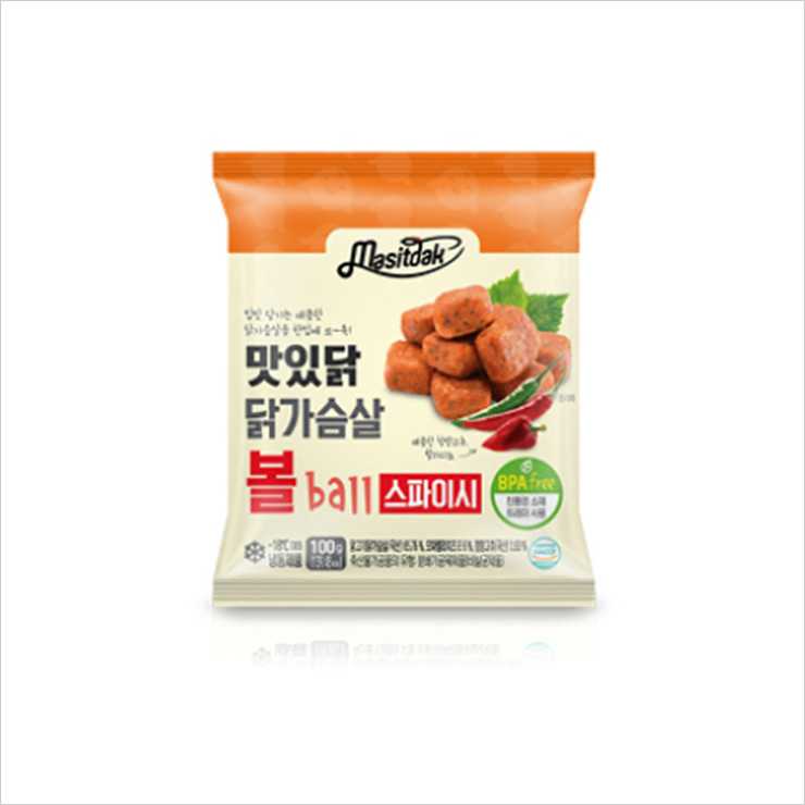 Masitdak 닭가슴살볼 스파이시 10팩(1kg) 1만8천원.