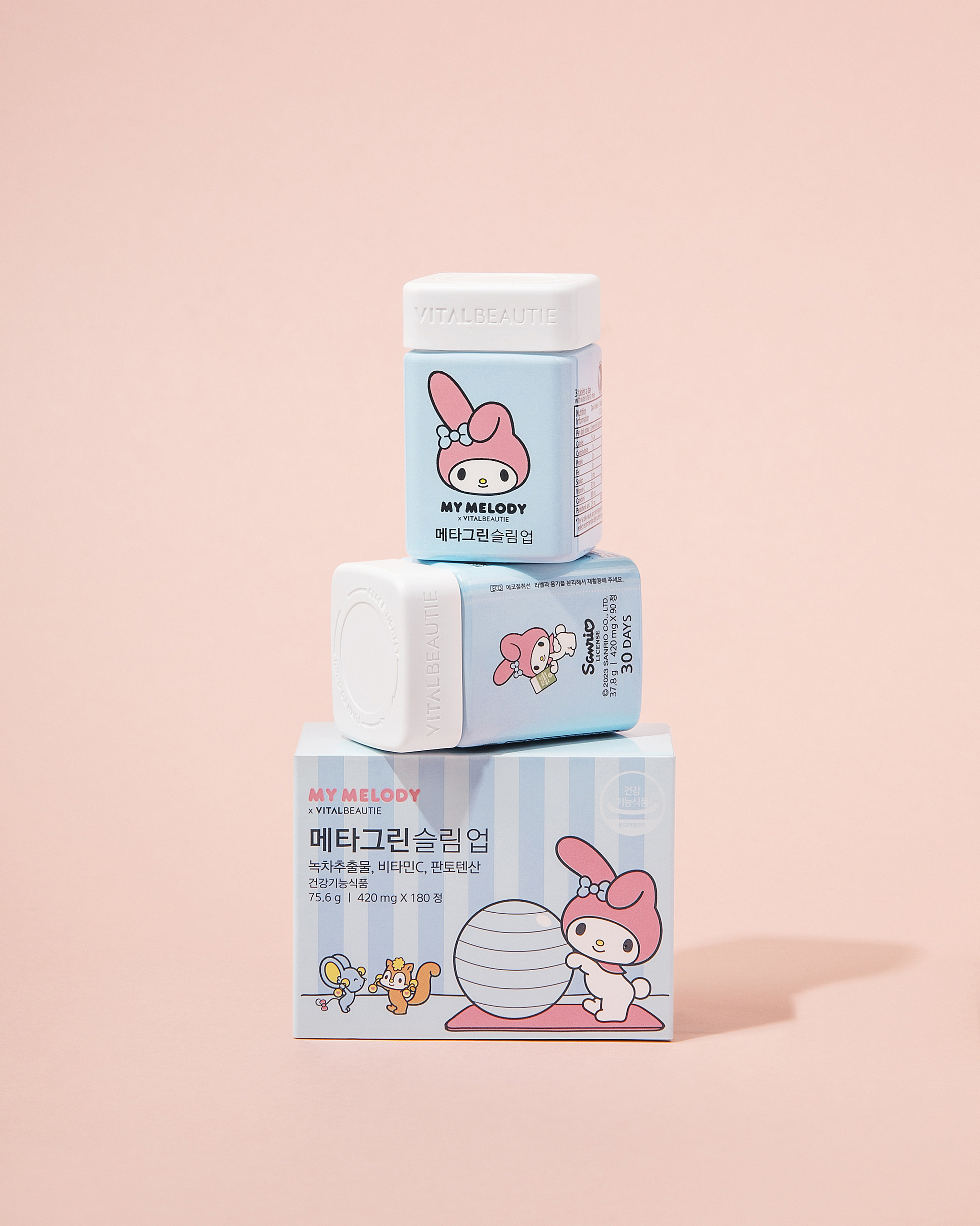 Vitalbeautie 메타그린 슬림업X 마이멜로디 60일 에디션 180정 7만2천원.