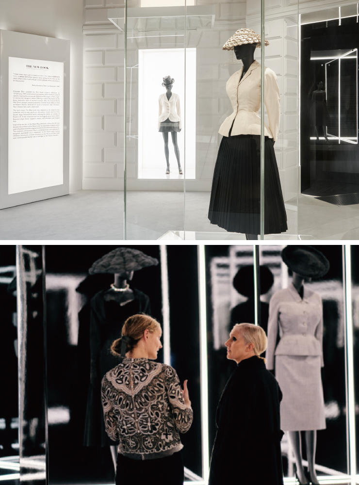  (위부터) V&A 뮤지엄의 전시 전경. 큐레이터 오리올 컬런과 마리아 그라치아 치우리.