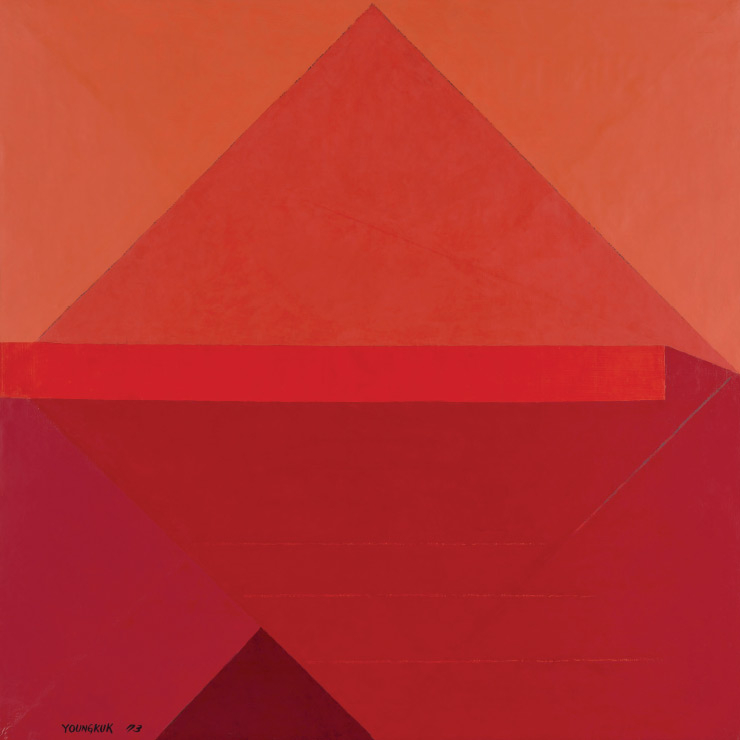 유영국, <Work>, 1973, Oil on Canvas, 136x136cm, Courtesy of Yoo Youngkuk Art Foundation.