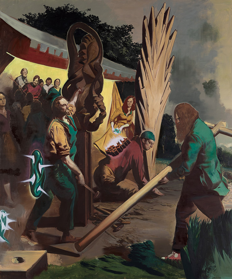 Neo Rauch, <베르그페스트(Bergfest)>, Oil on canvas, 300x250cm, 2010.