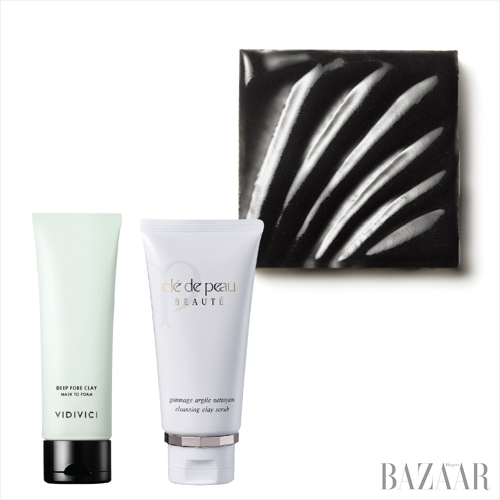 (왼쪽부터)Vidivici 딥 포어 클레이 마스크 투 폼 3만8천원.Clé De Peau Beauté 클렌징 클레이 스크럽 7만5천원대.