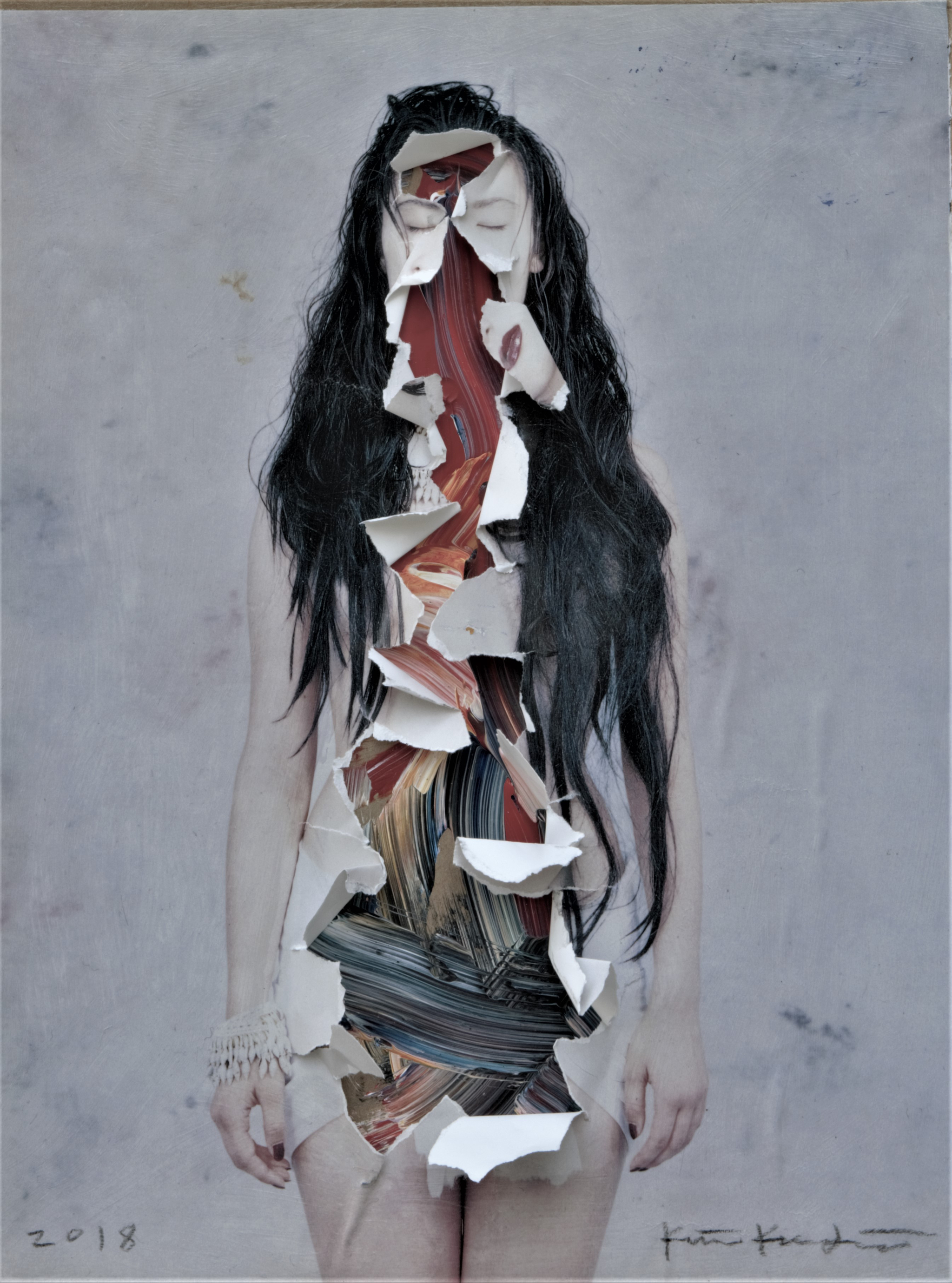 <Yin and Yang 18-L.D. 2>, Mixed media on paper, 33.0x 25.5cm, 2018 