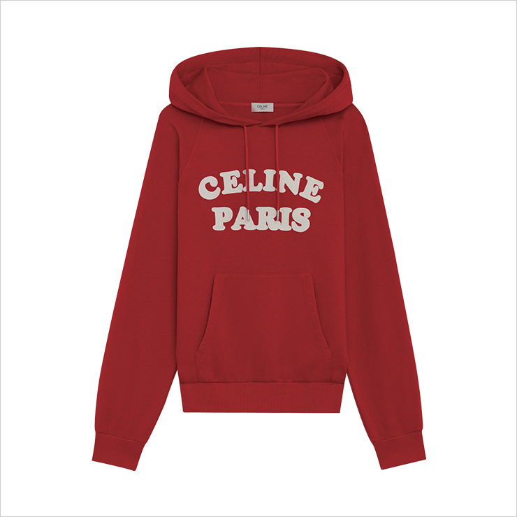 로고 레터링 후디는 Celine.