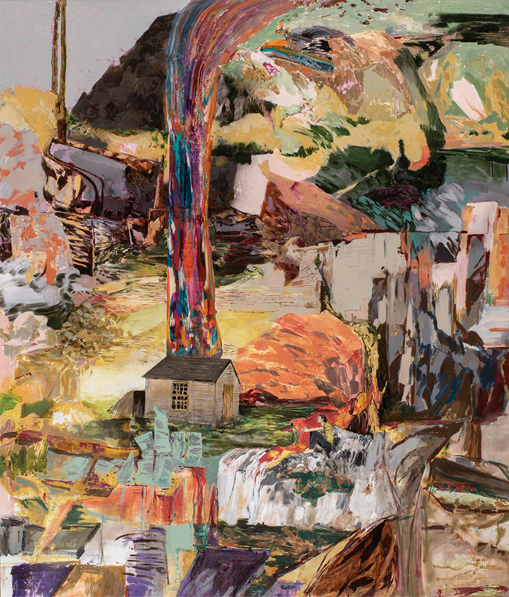 <The Thought Flow(Cabin at Walden)>, 2009, Acrylic airbrush on linen over panel, 213x183cm.