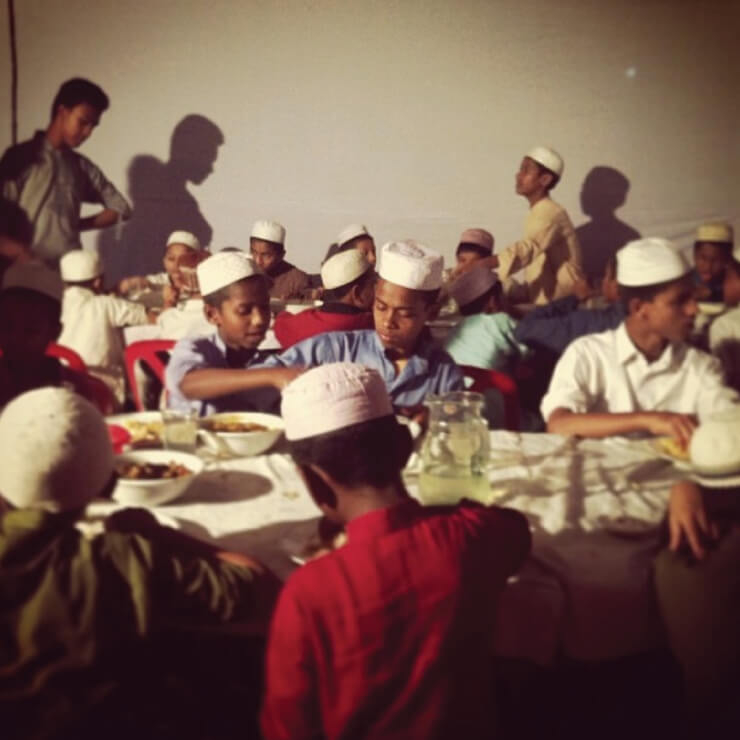 ‘Orphans at traditional chittagonian mezban’.