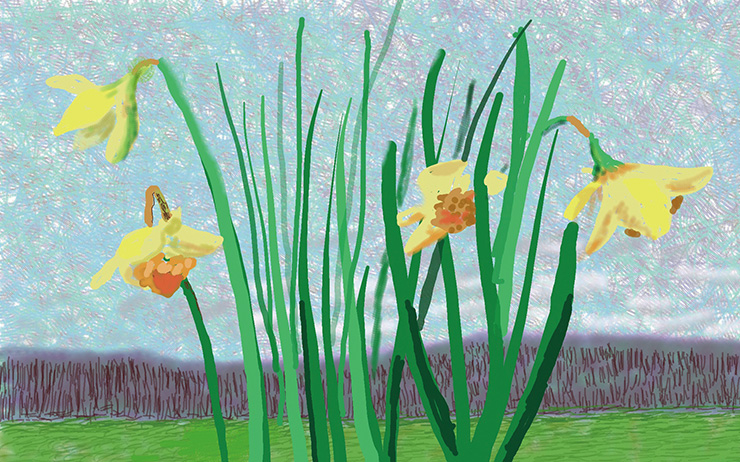David Hockney, <Do remember they can’t cancel the spring>, 2020. Courtesy the Artist and Louisiana Museum of Modern Art
