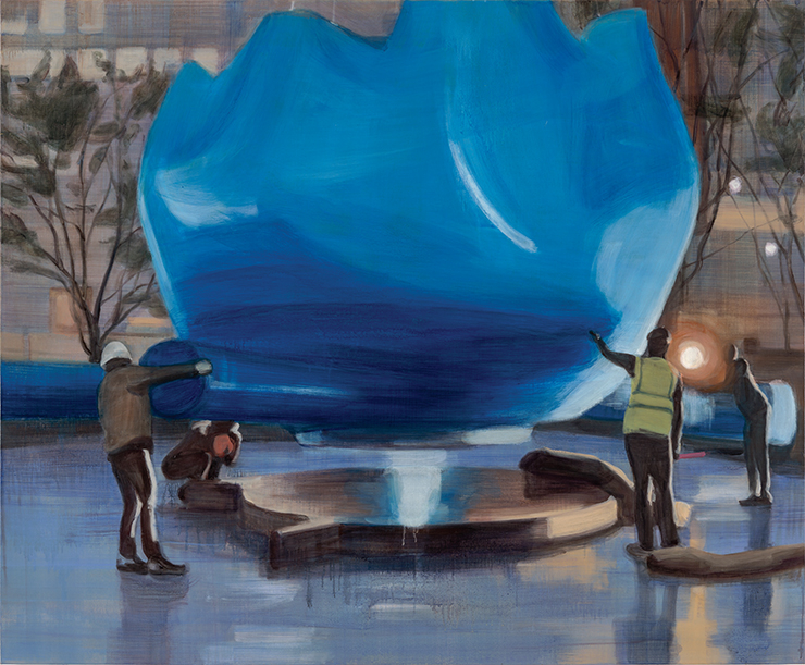 Jina Park, <Public Sculpture 02>, 2021, Oil on linen, 130x158cm. Photo: Chunho An, courtesy of the Artist and Kukje Gallery.