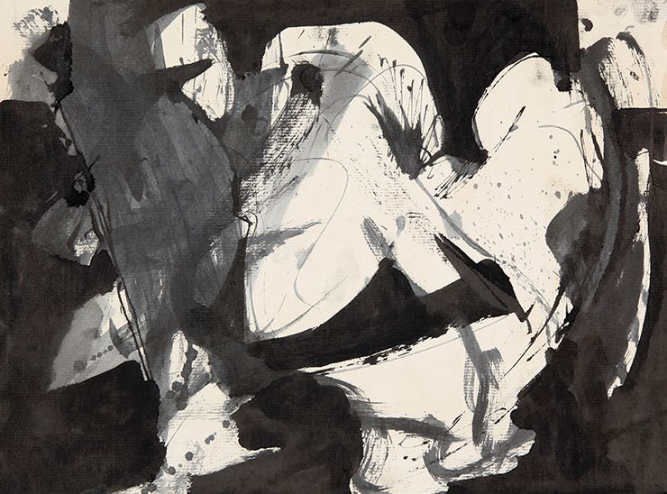 Wook-kyung Choi, <Untitled>, c. 1960s, Ink on paper, 24x32cm, Courtesy the artist and Kukje Gallery. 