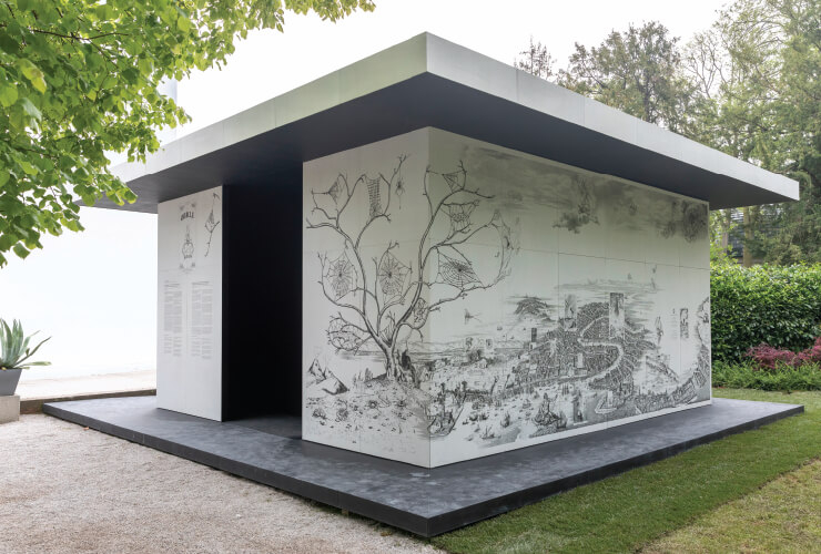 ‘Spider/Web Pavilion 7: Oracle Readings, Weaving Arachnomancy, Synanthropic Futures: At-ten(t)sion to invertebrate rights!’, 2019 Installation view at the 58th International Art Exhibition - La Biennale di Venezia. Courtesy the artist; Andersen’s, Copenhagen; Ruth Benzacar, Buenos Aires; Tanya Bonakdar Gallery, New York/Los Angeles; Pinksummer Contemporary Art, Genoa; Esther Schipper, Berlin. With thanks to Arachnophilia. © Photography by Studio Toma´s Saraceno, 2019