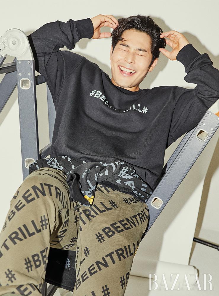 스웨트셔츠, 모노그램 패턴 스웨트 세트업은 모두 Beentrill. 