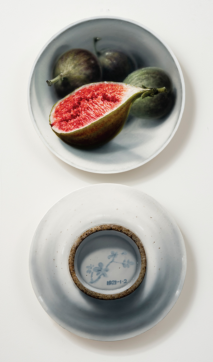 <합(合)>, 2021, Oil on Canvas Dia, 40x20cm. Courtesy of the artist