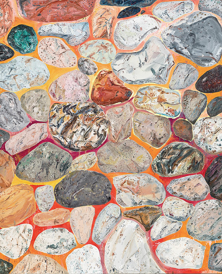 <Stone Wall>, 2021, Oil and acrylic on canvas, 145x120cm.