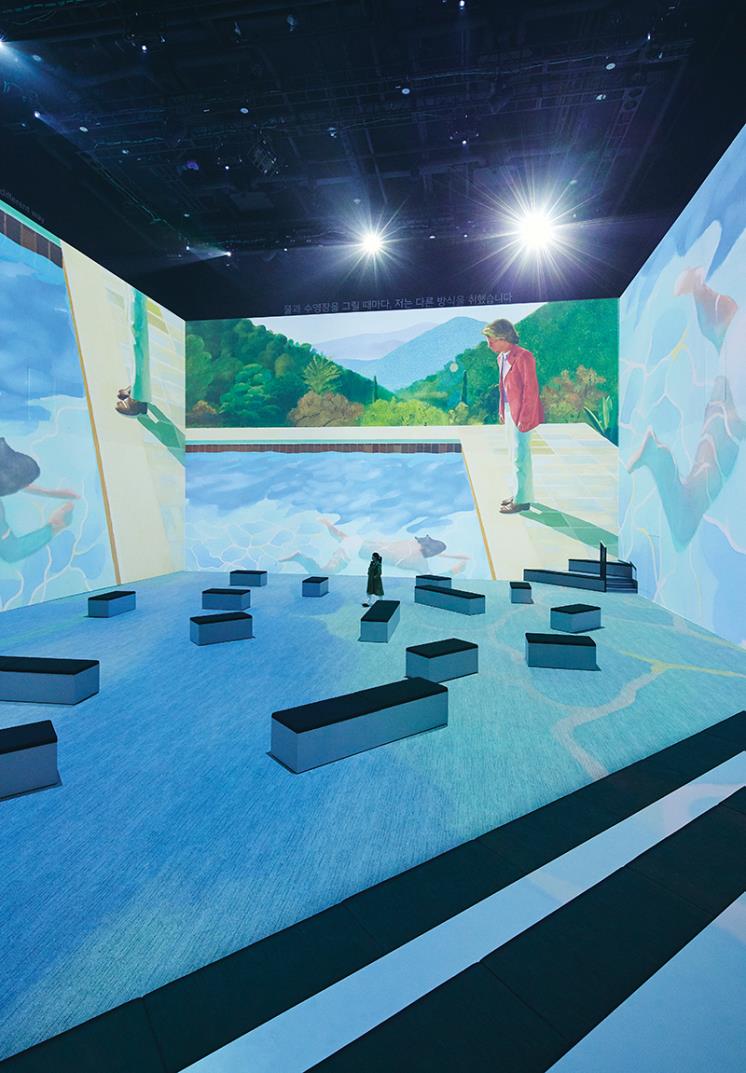라이트룸 서울 «David Hockney: Bigger & Closer(not smaller & further away)» 전시 전경.