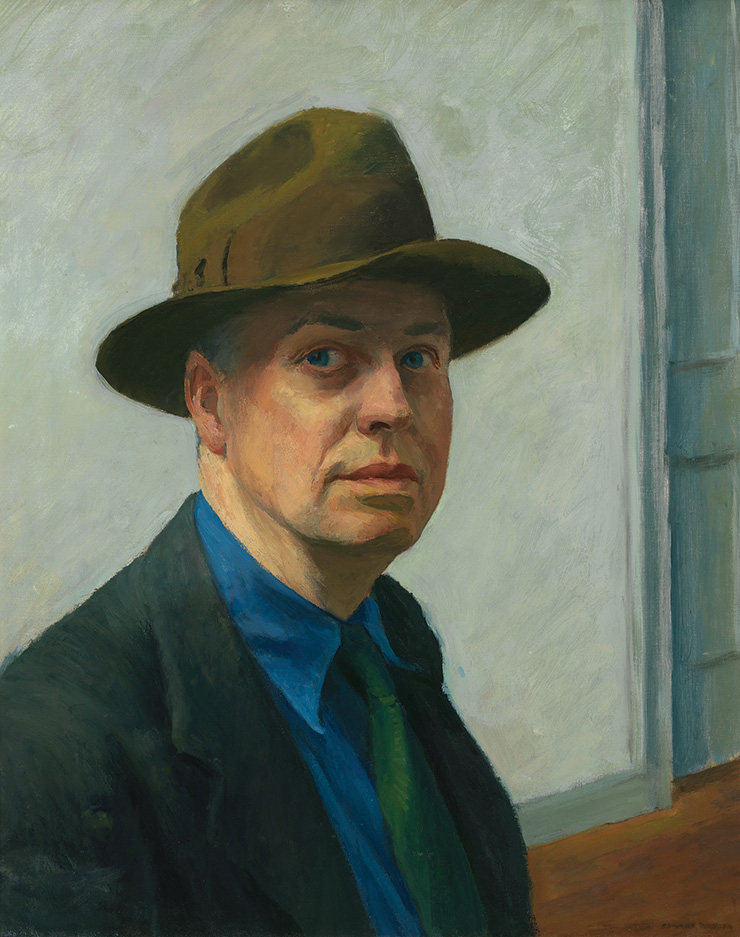 에드워드 호퍼, <자화상>, 1925-30. 캔버스에 유채, 64.5x51.8cm. Whitney Museum of American Art, New York; Josephine N. Hopper Bequest 70.1165. © 2023 Heirs of Josephine Hopper/Licensed by SACK, Seoul