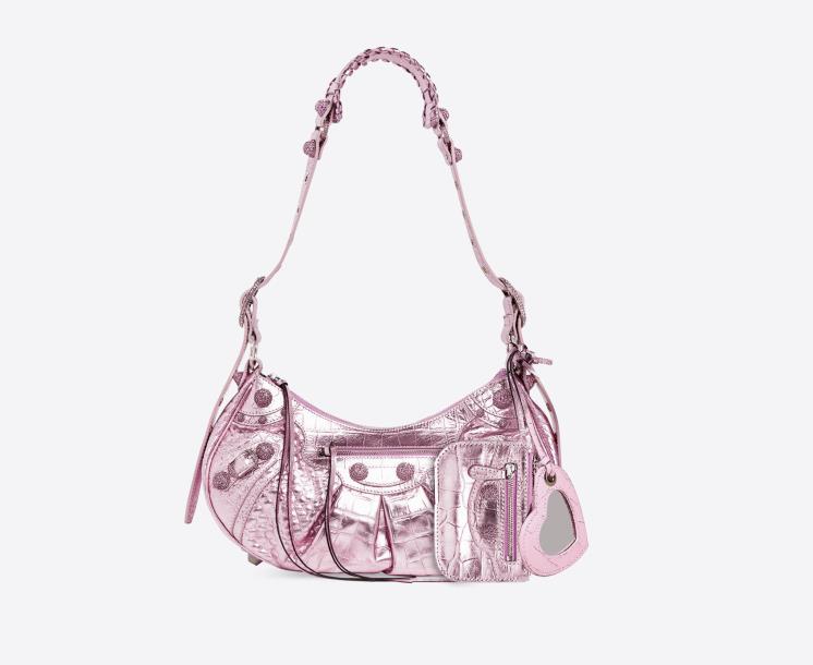 Balenciaga 메탈릭 엑스트라 서플 크로커다일 엠보싱 카프스킨 르 카골 백 s 사이즈, 317만원