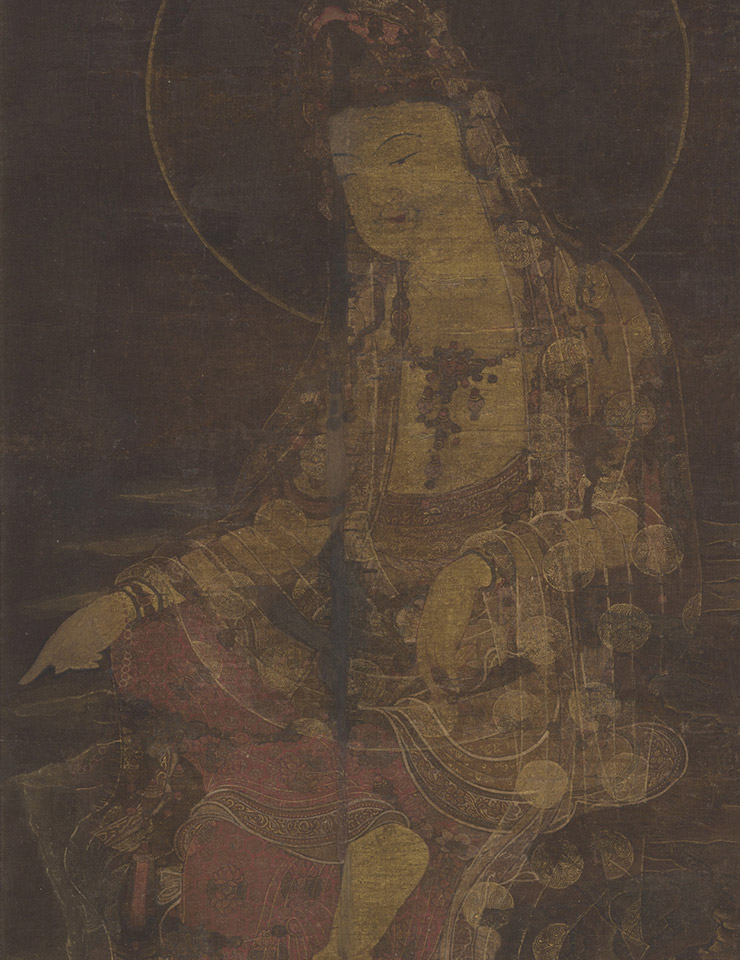 <수월관음도>, 고려 14세기, 비단에 색, 83.4x34.7cm.