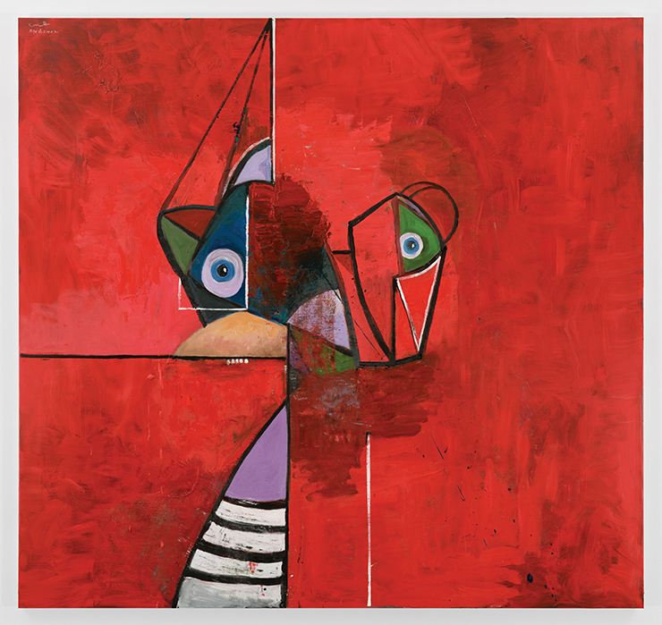 George Condo, <Red Portrait Composition>, 2022, Oil on linen, 215.9x228.6cm / 85x90in ©️George Condo Courtesy the artist and Hauser & Wirth. Photo: Thomas Barratt.