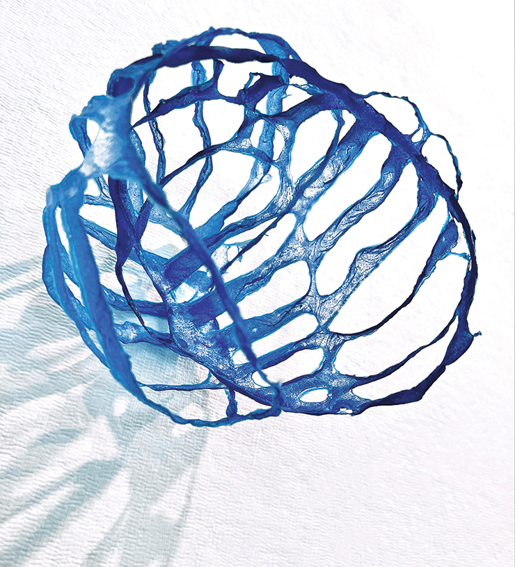 Lia Rothstein, <Untitled>, 2023, Chitosan bioplastic with pigment, 22.86x22.86x17.78cm. Photo by Lia Rothstein