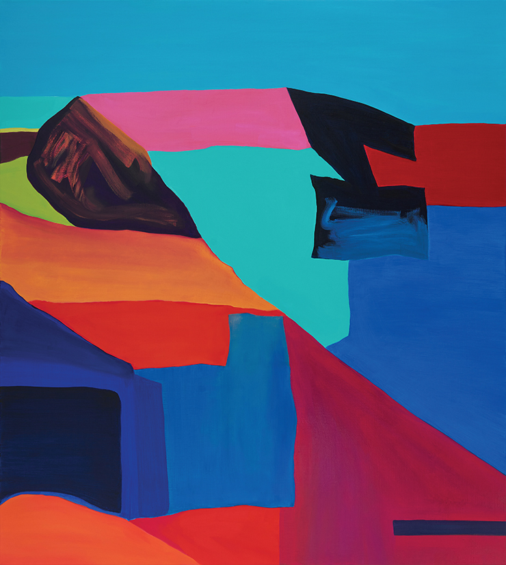 Hejum Bä, <Resolute Tracker>, 2022, Oil on canvas, 162.2x145.5x3cm.