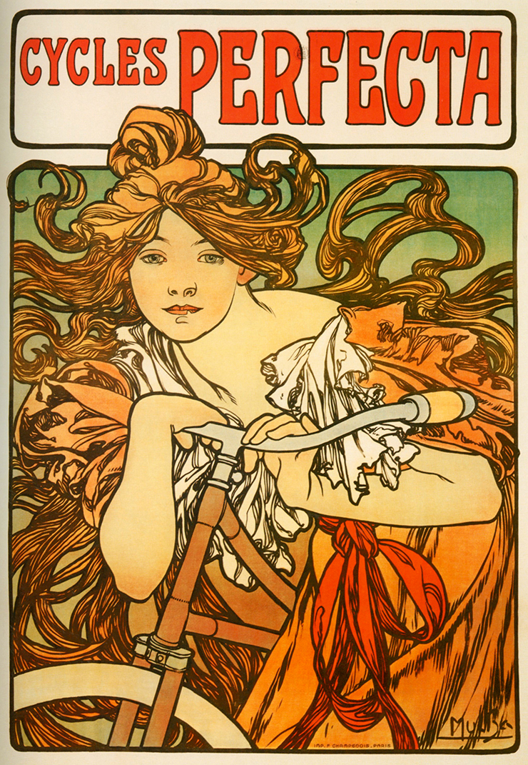 <Cycles Perfecta>, 1902, Colour lithograph, 53x35cm. © Mucha Trust