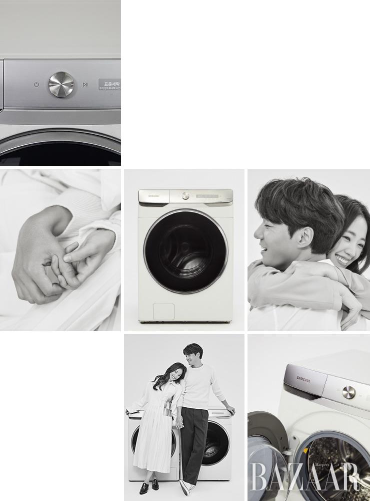 전혜진이 입은 터틀넥은 Urnavy. 원피스는 Low Classic. 로퍼는 Reike Nen. 반지는 스타일리스트 소장품. 이천희가 입은 니트는 Seya. 와이드 팬츠는 Ami. 스니커즈는 Vans.