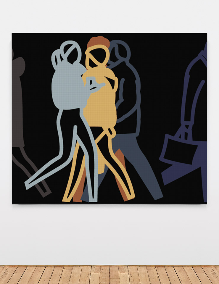 <Nighttime 1.>, 2021, Continuous computer animation on LED screen, 175x200cm. 