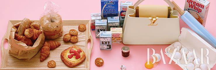 베이지와 옐로가 조합된 ‘카퓌신 MM’ 백은 Louis Vuitton.