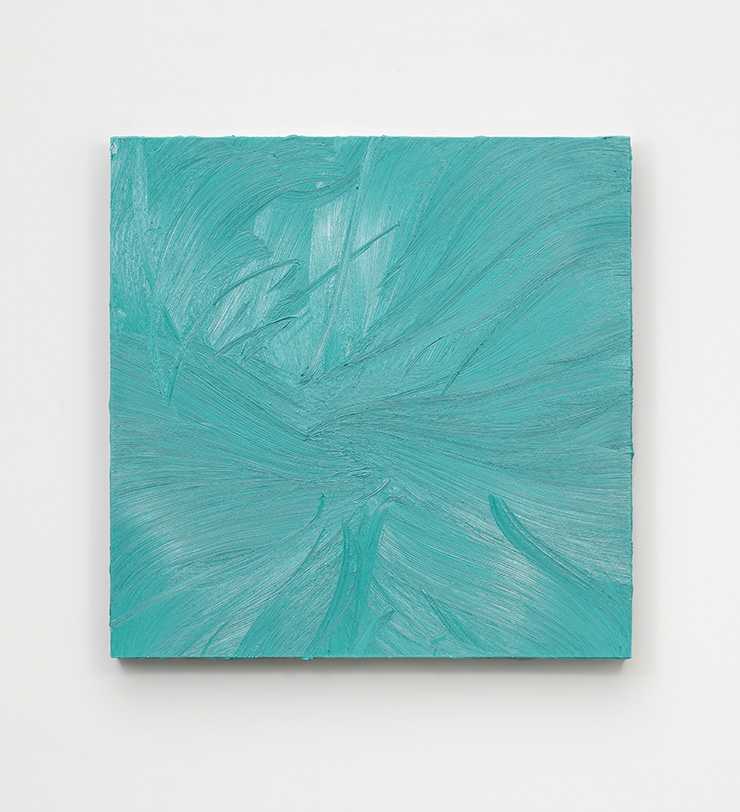  Jason Martin, <Untitled (Caribbean blue / Viridian)>, 2021, Oil on aluminium, 120x120x10cm. Courtesy Thaddaeus Ropac gallery | London•Paris•Salzburg•Seoul. Photo: Dave Morgan