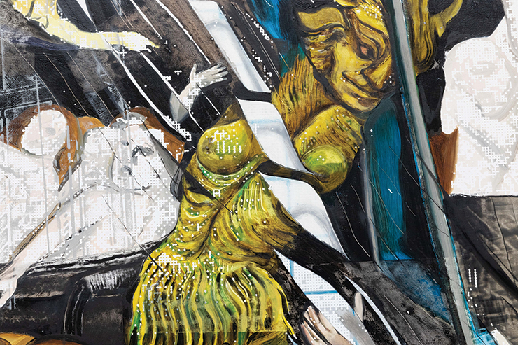 Installation view, Alexander Carver, «A Desired Mesh», 2023, Museum der Kulturen, Art Basel Parcours. Courtesy of the artist, Art Basel, Kraupa-Tuskany Zeidler, Berlin and Miguel Abreu Gallery, New York.