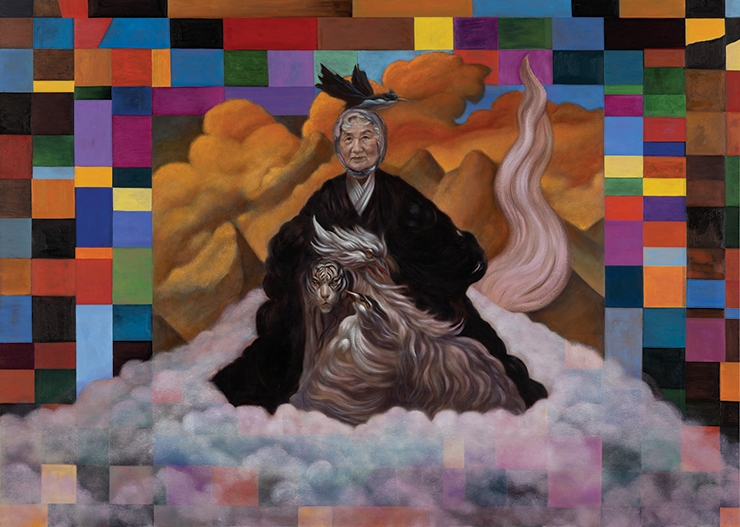 <할머니 산_Grandmother Mountain>, 2023, Oil on canvas, 210x150cm.