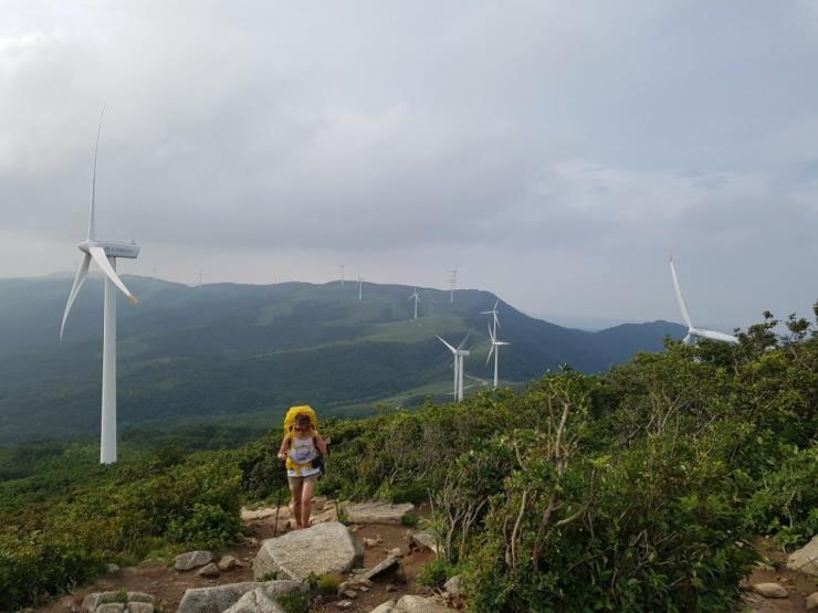 강한 바람에 움직이는 것이 쉽지 않다