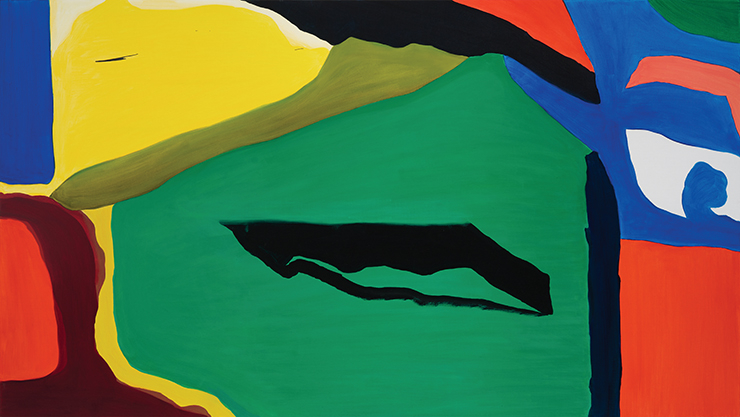Hejum Bä, <Launch>, 2022, Oil on canvas, 128.5x227.3x3cm.