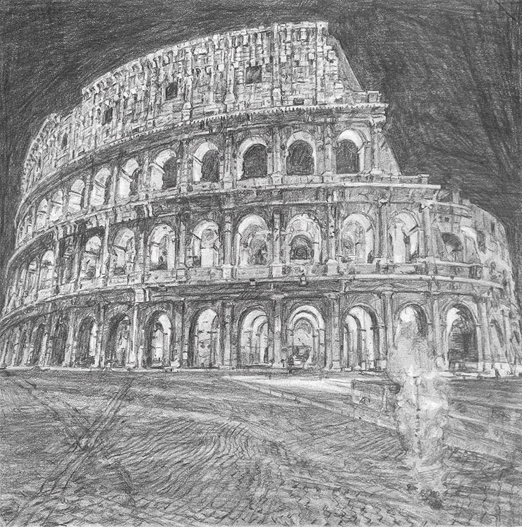 Kang Seung Lee, <Untitled (Tseng Kwong Chi, Rome, Italy, 1989)>, 2020, Graphite on paper, 20x20cm; framed: 41x41x4cm. Courtesy of Commonwealth and Council. Photo by Paul Salveson