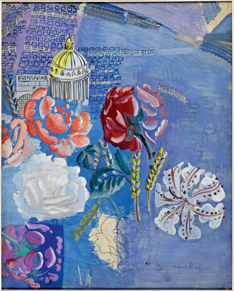 Le Pantheon, [1924 - 1929], Mine graphite, encre et gouache sur papier, Legs de Mme Raoul Dufy en 1963, ⓒCentre Pompidou, Paris, Musee national d'art moderne
