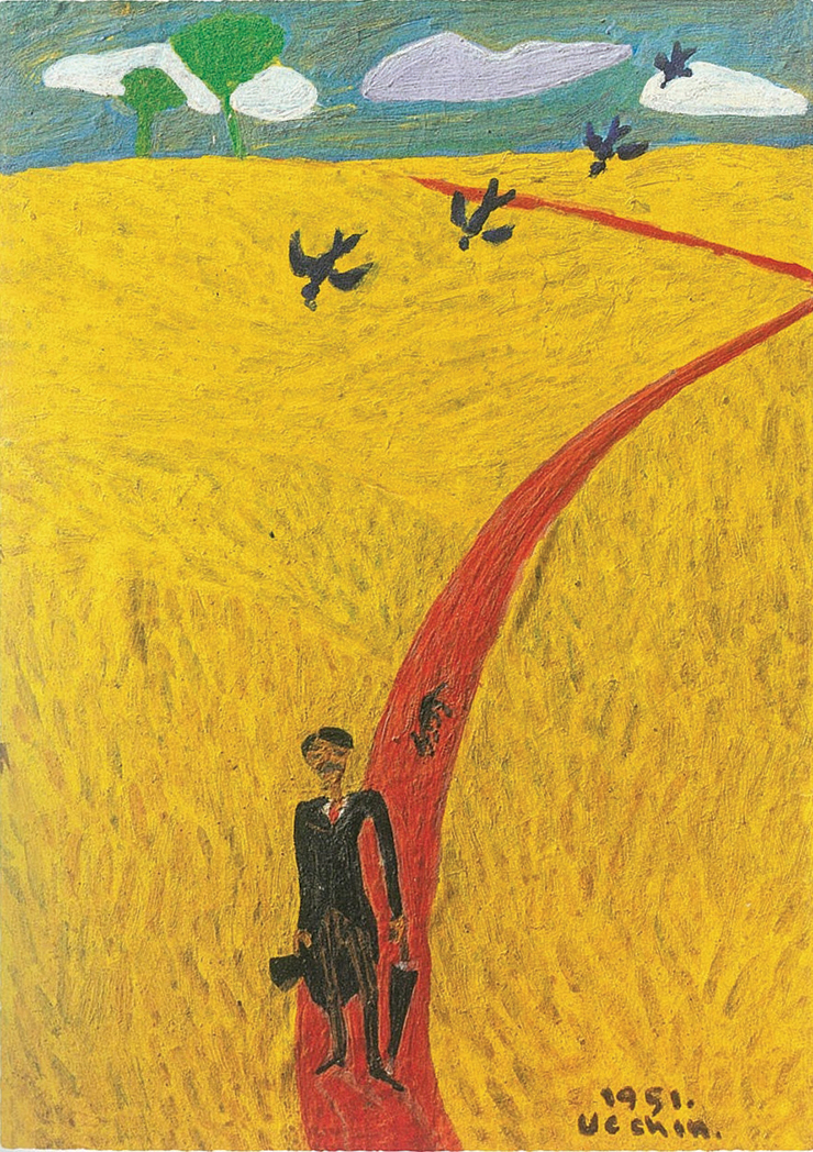 장욱진, <자화상>, 1951, 종이에 유채, 14.8x10.8cm, 개인소장.