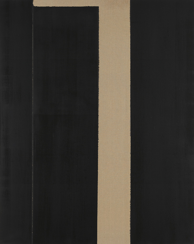 윤형근, <Burnt Umber _ Ultramarine Blue>, 1999, Oil on linen, 227.5x181.6cm. Image ⓒYun Seong-ryeol. Courtesy of PKM Gallery.